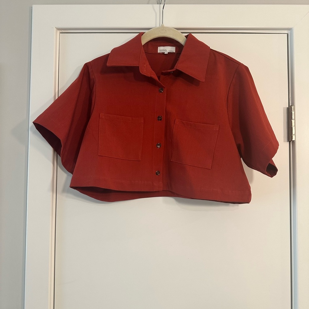 Danielle Bernstein Red Crop Top - image 1